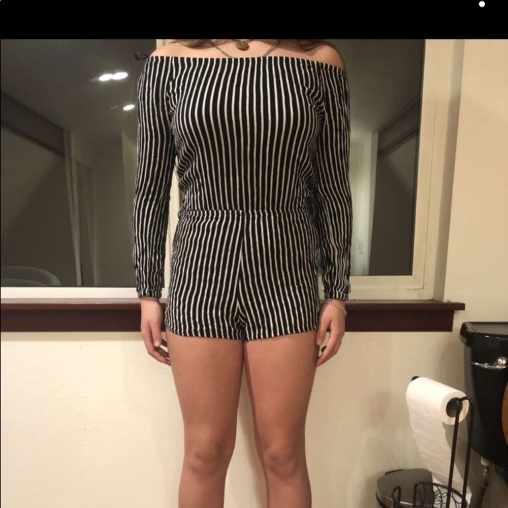 Black and white romper